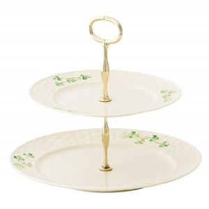 Shamrock Two Tiered Cake Stand 