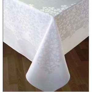 Linen Damask Tablecloth Shamrock Design, 