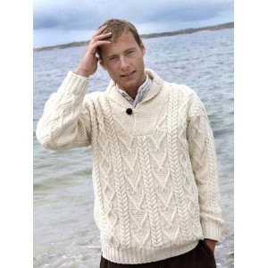 Shawl Collar Aran Sweater