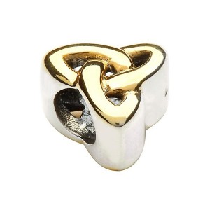 Silver Gold Plate Trinity Knot Bead