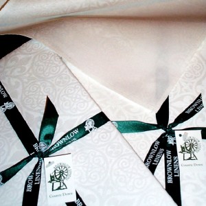 Linen Damask Tablecloth Celtic Scroll Design